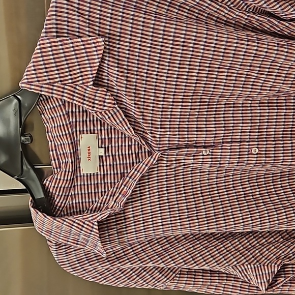 💕XIRENA💕 Dawson Plaid Crop Button Up Shirt ~ Coral Cove Large NWOT - Picture 13 of 16